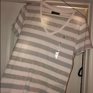 Gray white striped Tommy Hilfiger shirt!